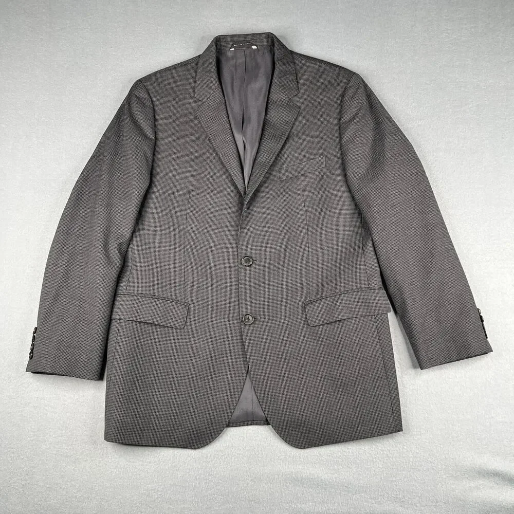Hugo Boss Suit Jacket 42R Gray Lanificio Tesse Biella Single Brested 2 Button
